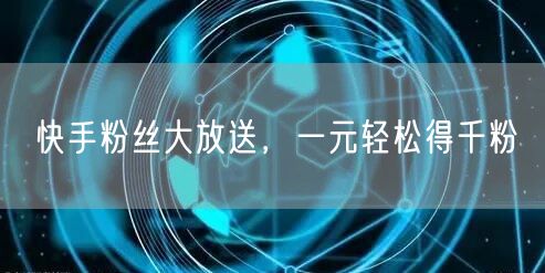 快手粉丝大放送，一元轻松得千粉