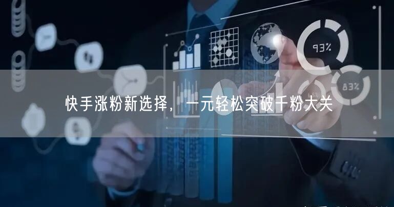 快手涨粉新选择，一元轻松突破千粉大关