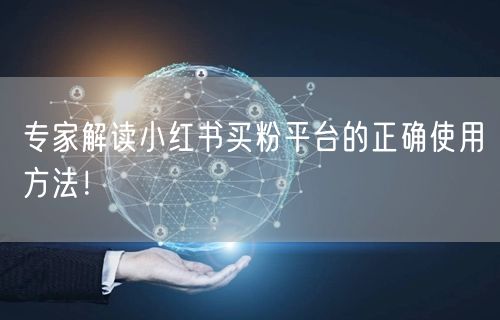 专家解读小红书买粉平台的正确使用方法！