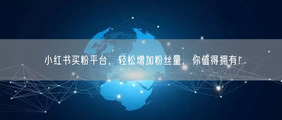 小红书买粉平台，轻松增加粉丝量，你值得拥有！