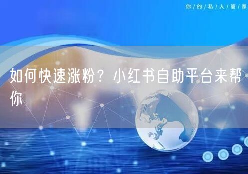 如何快速涨粉？小红书自助平台来帮你
